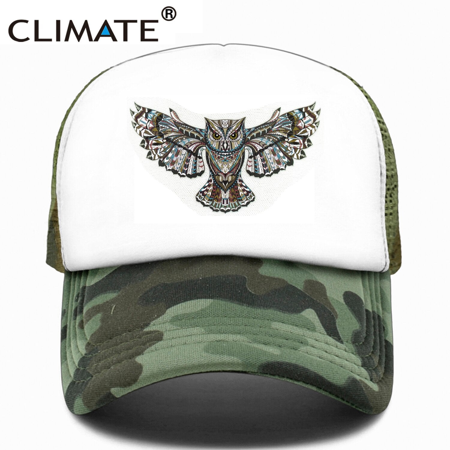 CLIMATE Owl Owlet Trucker Cap Cool Forest Night Owl Cap Men Dark Owl Hunt Animal Hip Hop Hat Cap Cool Summer Mesh Cap Adult Kid