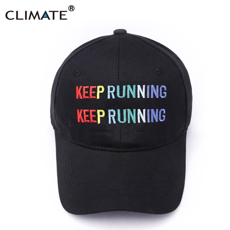 CLIMATE Running Run Keep Run Sport Cap Hat In Summer Cotton Black Sun Visor Sun