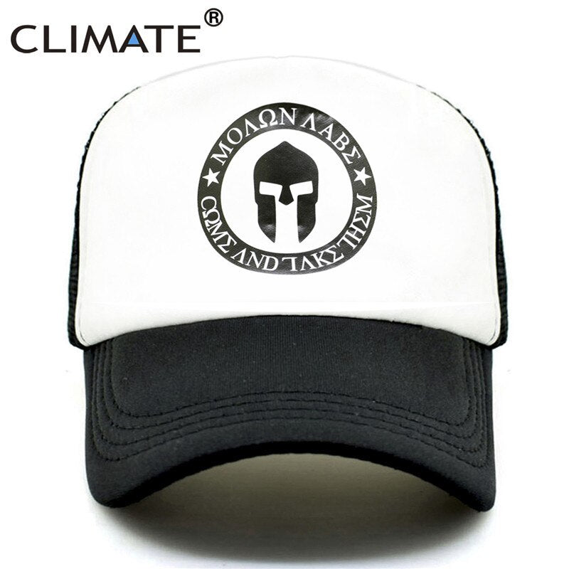 CLIMATE New Sparta Trucker Cap Men Women Black Cool Cap Spartacus Summer Hip Hop Mesh Cool Caps Hat for Men Women Youth