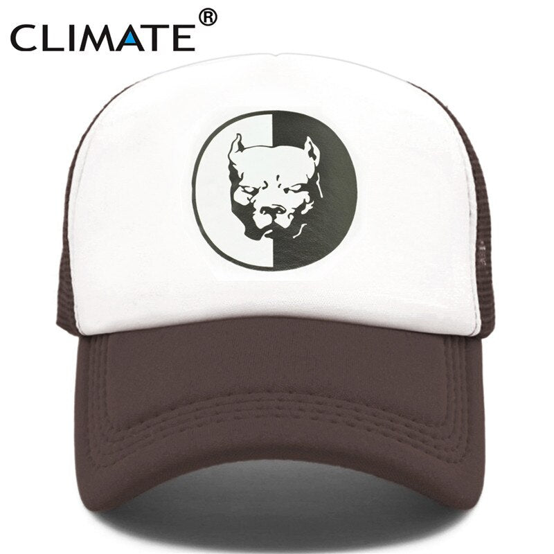 CLIMATE Cool Pitbull Trucker Caps Bully Super Hero Dog Summer Cap Cool Dog Mesh