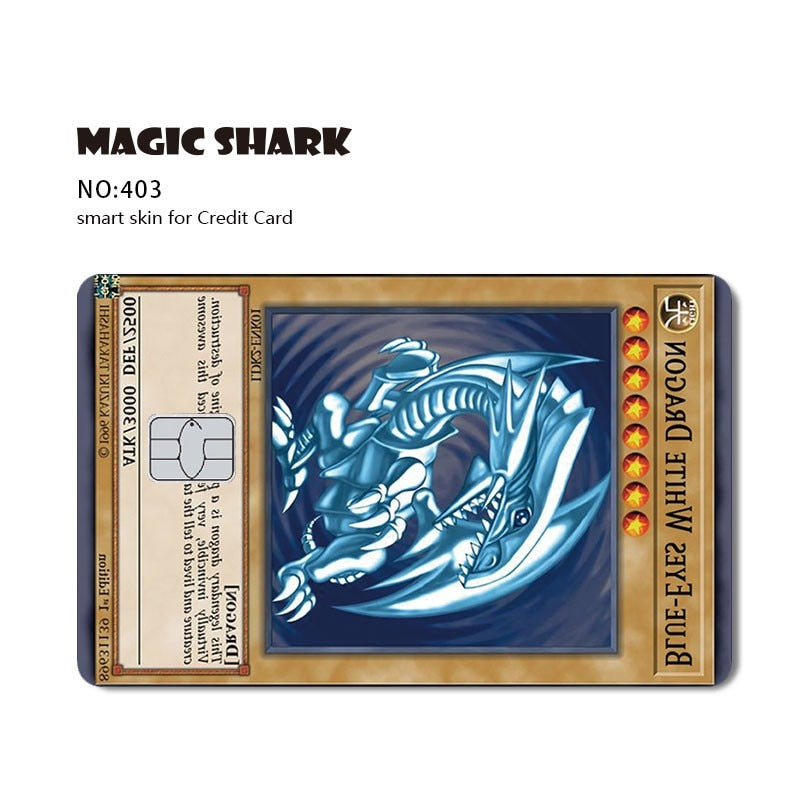 Magic Shark Game Card Anime Stylish Funny Matte 3M PVC Sticker Film Skin for Credit Card Large Small Chip