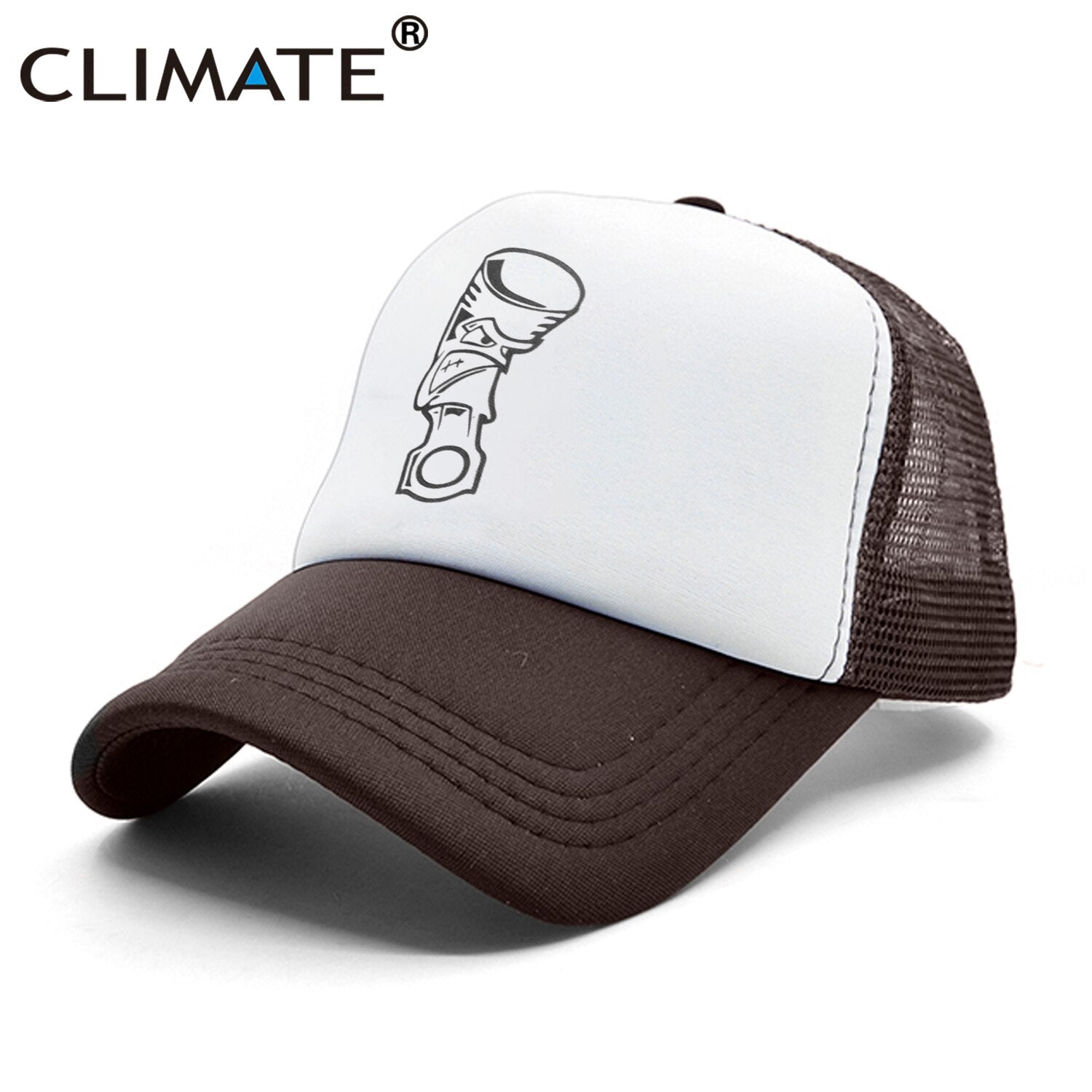 CLIMATE Angry Piston Car Racing Trucker Cap Men Funny Car Fan Mesh Caps Hip Hop