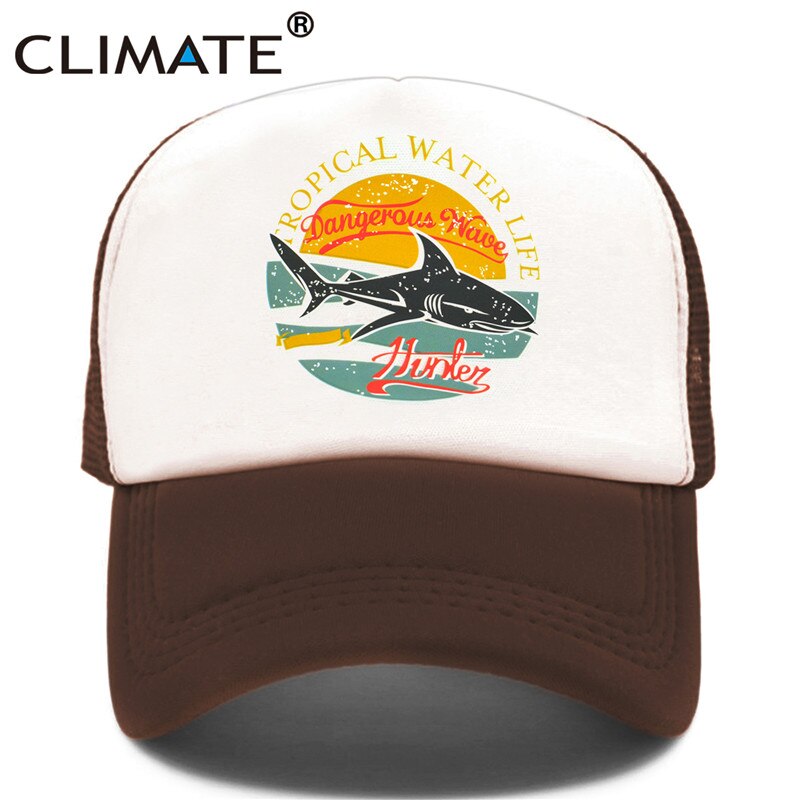 CLIMATE Shark Seaside Trucker Caps Hat Shark Hunt Surfing Men Caps Hip Hop Cool