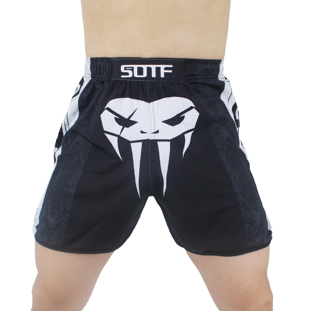 SOTF mma Black snake head Elastic movement fighting mma shorts Tiger Muay Thai cheap boxing shorts sanda kickboxing clothing mma