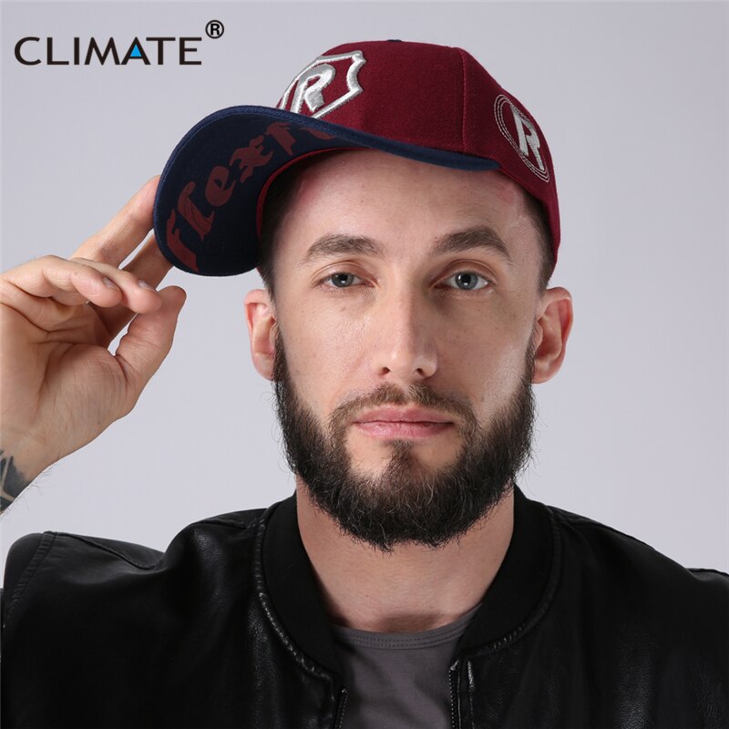 CLIMATE Men Baseball Caps Hat Men Contrast Color 3D R Logo Cap R Letter Running