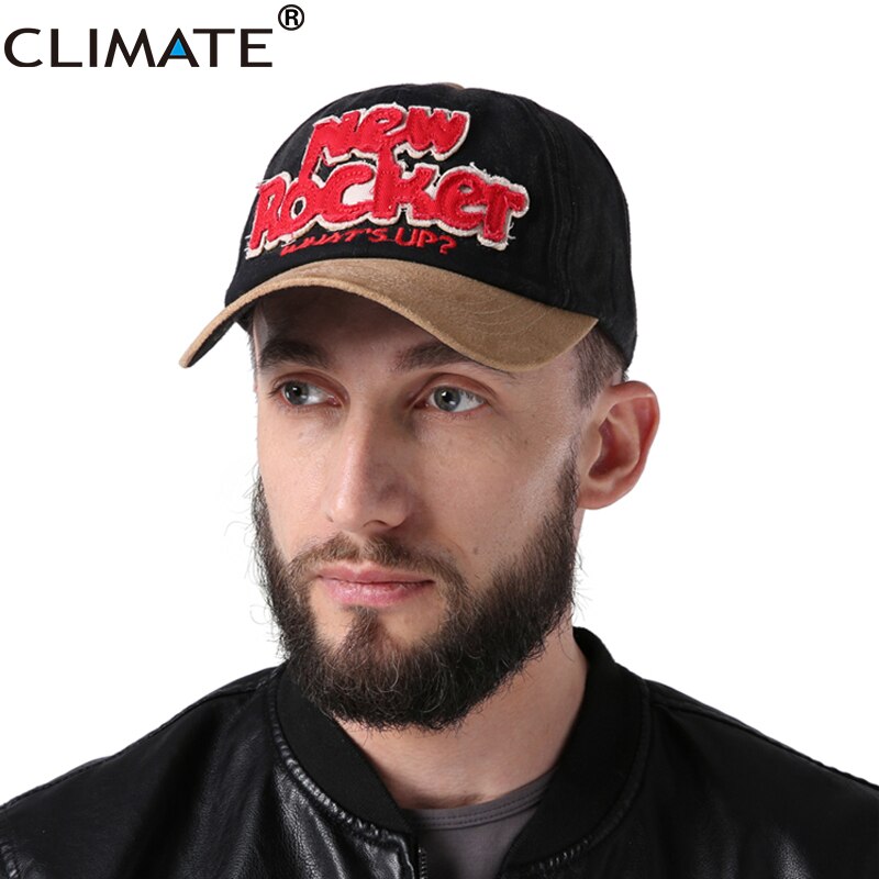 CLIMATE Men Rocker Baseball Caps Hat Men Women New Suede Cap Adjustable Contrast Faux Leather Wine Young Men Women Hat Cap Men