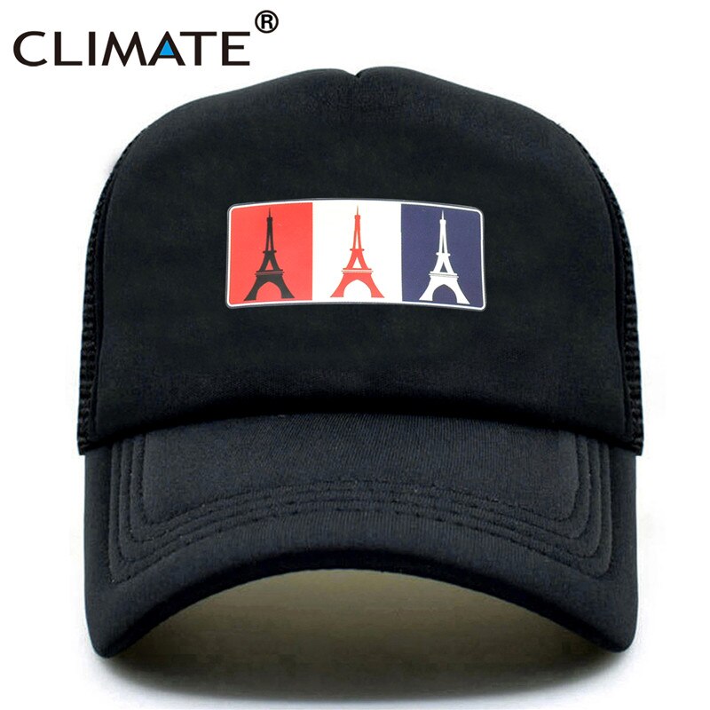 CLIMATE France Eiffel Paris Trucker Cap Eiffel Tower French National Day Caps Hat Men Trucker Hip Hop Mesh Cap Hat for Men Women