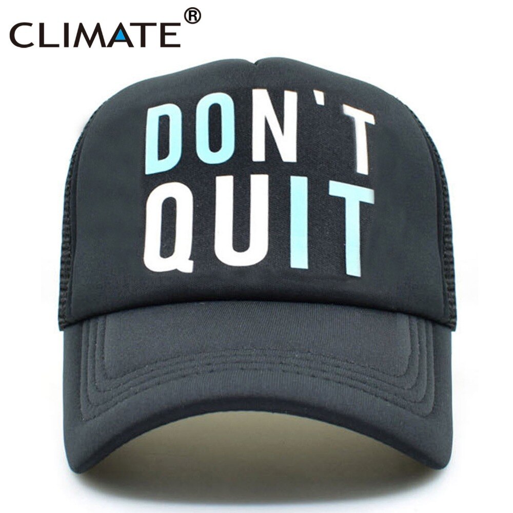 CLIMATE GYM Fitness Trucker Caps Men Women Bodybuilding Fans Cap Black Cool Do It Mesh Cap Don't Quit Keep Muscle Cap Hat