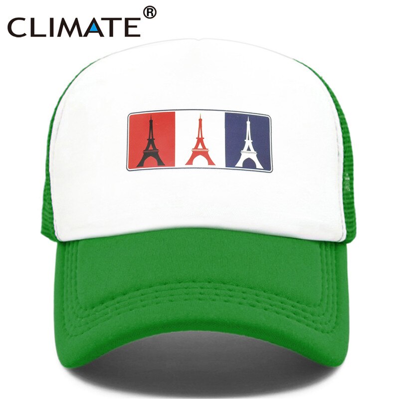 CLIMATE France Eiffel Paris Trucker Cap Eiffel Tower French National Day Caps Hat Men Trucker Hip Hop Mesh Cap Hat for Men Women