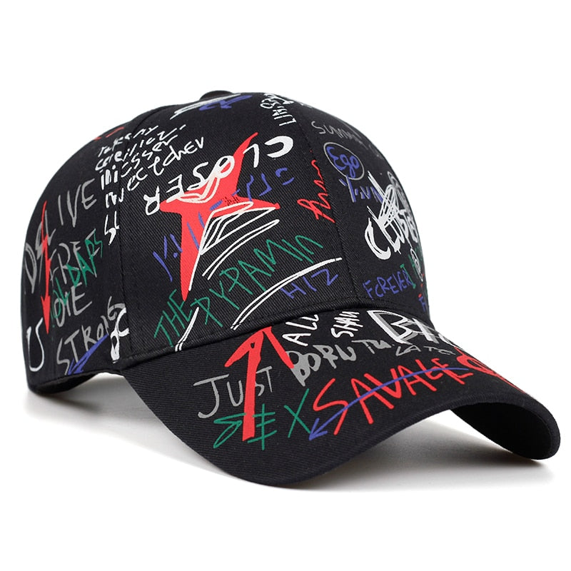 2019 new letter graffiti printing baseball cap men and women cotton casual sun hat hip hop fashion outdoor sun caps dad hats