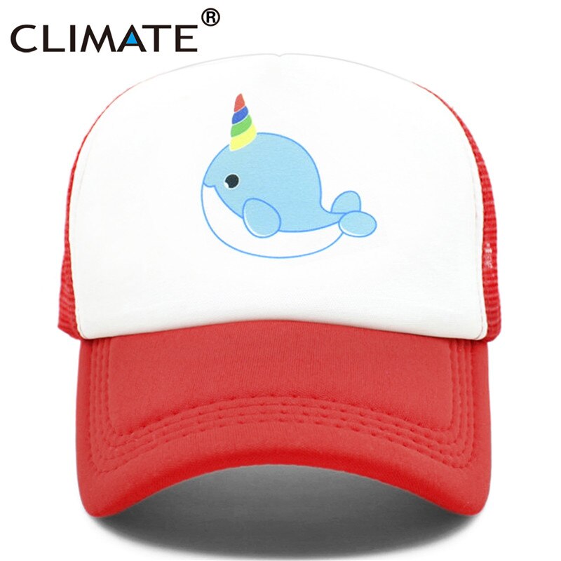 CLIMATE Unicorn Narwhal Trucker Cap Hat Narwhal Funny Cute Whale Caps Summer Cool Hip Hop Mesh Caps Hat for Men Women Youth Girl