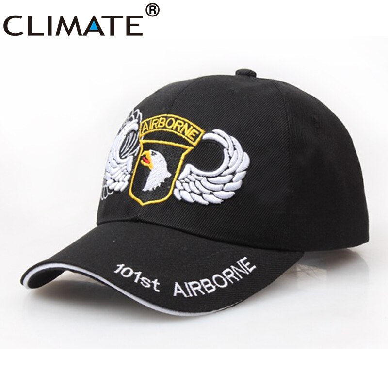 CLIMATE Men 101st Airborne Cap Army Military Black Baseball Cap Air Force Special Sport Baseball Cap for Hardboiled Bronco Men