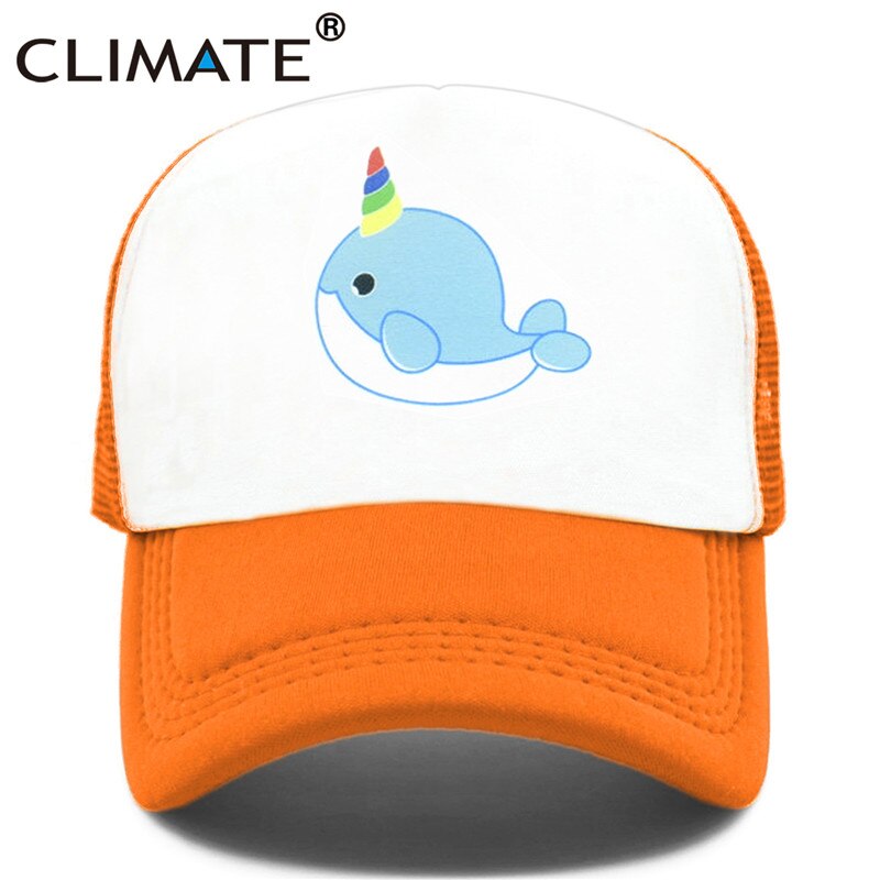 CLIMATE Unicorn Narwhal Trucker Cap Hat Narwhal Funny Cute Whale Caps Summer Cool Hip Hop Mesh Caps Hat for Men Women Youth Girl