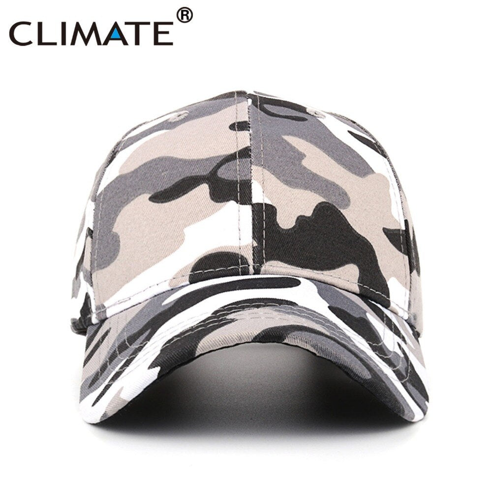 CLIMATE  Camouflage Baseball Cap Cool Army Military Camou Cap HipHop Youth Sport Hunting Caps Hat Hats for Adult Men