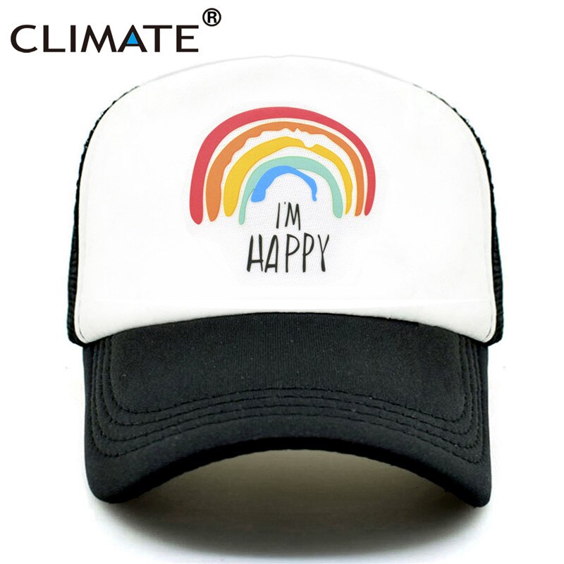 CLIMATE Family Matching Trucker Caps Dad Mom Caps Cool Happy Hat Cap Summer Colorful Mesh Baseball Caps Hat for Men Women Kid