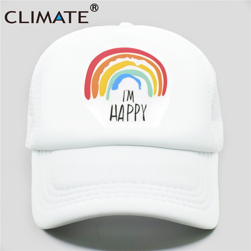 CLIMATE Family Matching Trucker Caps Dad Mom Caps Cool Happy Hat Cap Summer Colorful Mesh Baseball Caps Hat for Men Women Kid