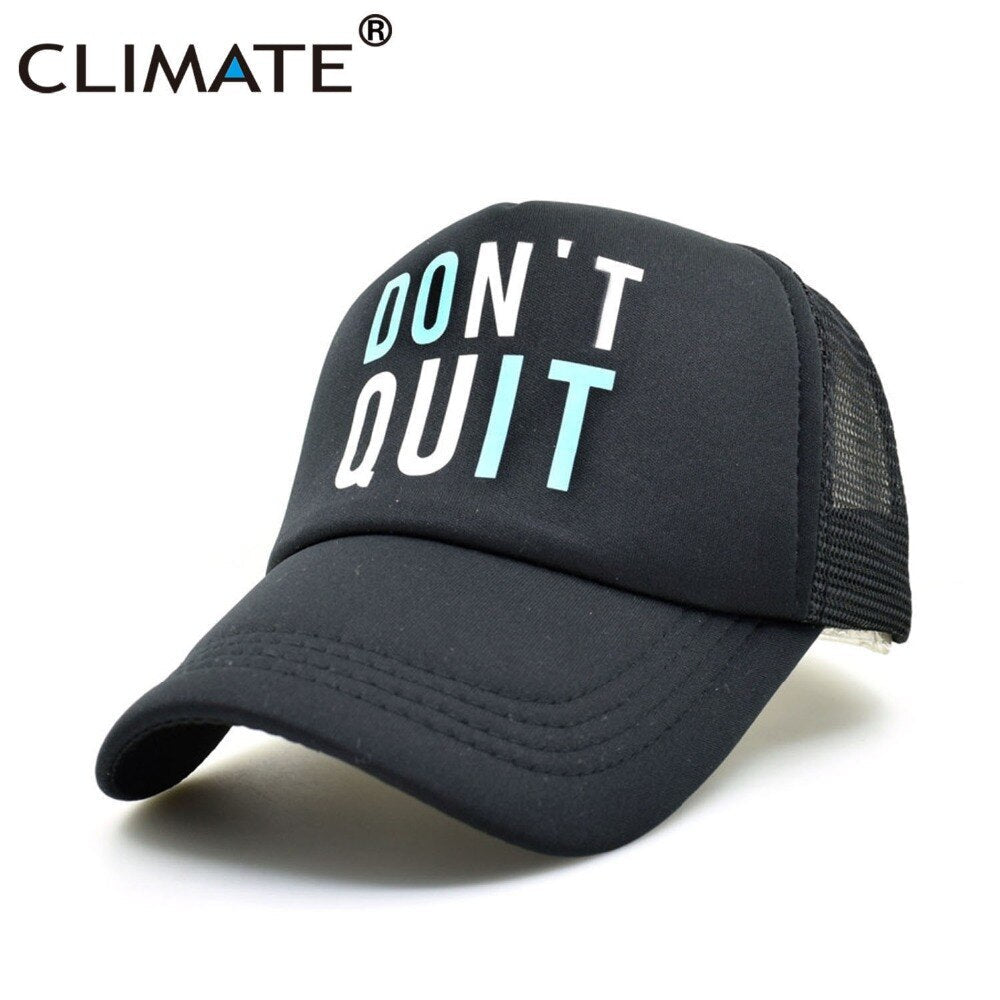 CLIMATE GYM Fitness Trucker Caps Men Women Bodybuilding Fans Cap Black Cool Do It Mesh Cap Don't Quit Keep Muscle Cap Hat