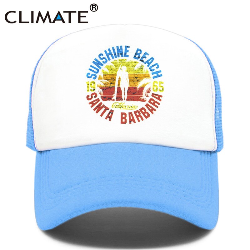 CLIMATE Seaside Sandbeach Trucker Caps Hat Surfing Hip Hop Caps Vacation Surfboard Mesh Baseball Cap Hat for Men Women Youth