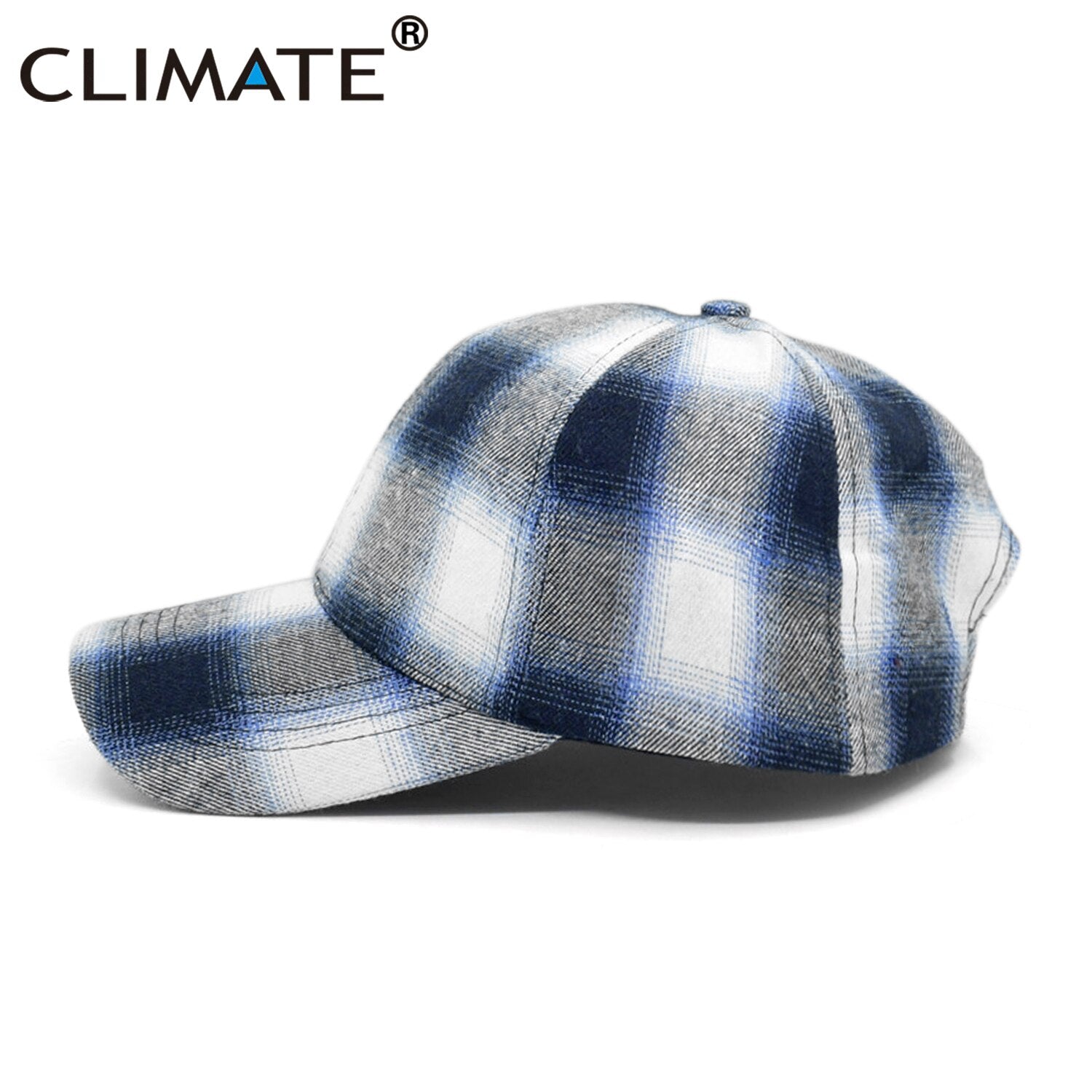 CLIMATE Men Women Plaid Baseball Cap Hat Fashion Checks Cap Fashion Cotton No Logo Hat Caps Classic Plaid Cap Hat for Men Women