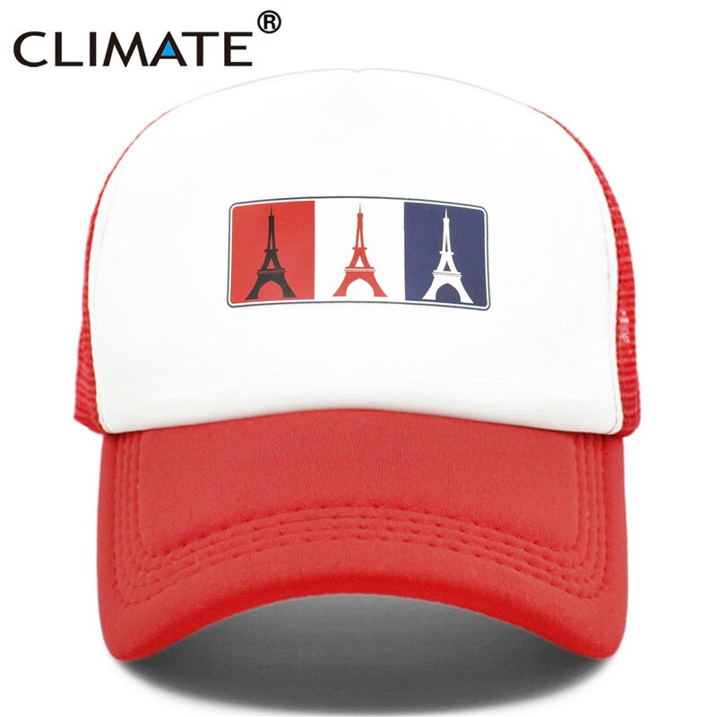 CLIMATE France Eiffel Paris Trucker Cap Eiffel Tower French National Day Caps Hat Men Trucker Hip Hop Mesh Cap Hat for Men Women