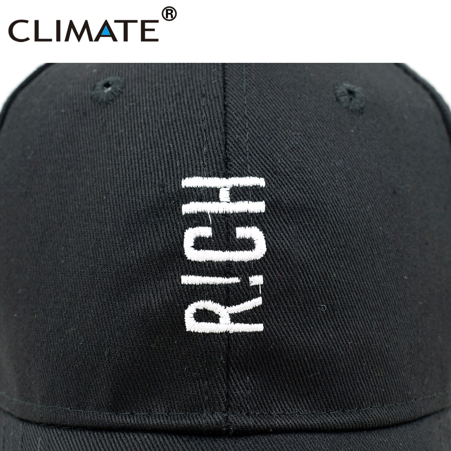 CLIMATE New Women Men RICH LifeBaseball Caps Cool Black Dad Caps Youth Funny Cotton Baseball Hip Hop Snapback Hat Cap Men Women