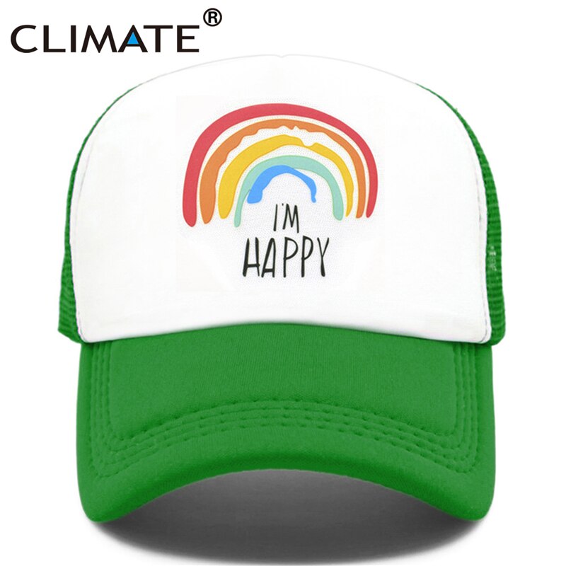 CLIMATE Family Matching Trucker Caps Dad Mom Caps Cool Happy Hat Cap Summer Colorful Mesh Baseball Caps Hat for Men Women Kid