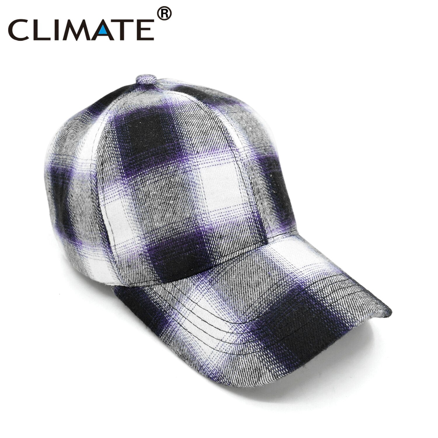 CLIMATE Men Women Plaid Baseball Cap Hat Fashion Checks Cap Fashion Cotton No Logo Hat Caps Classic Plaid Cap Hat for Men Women