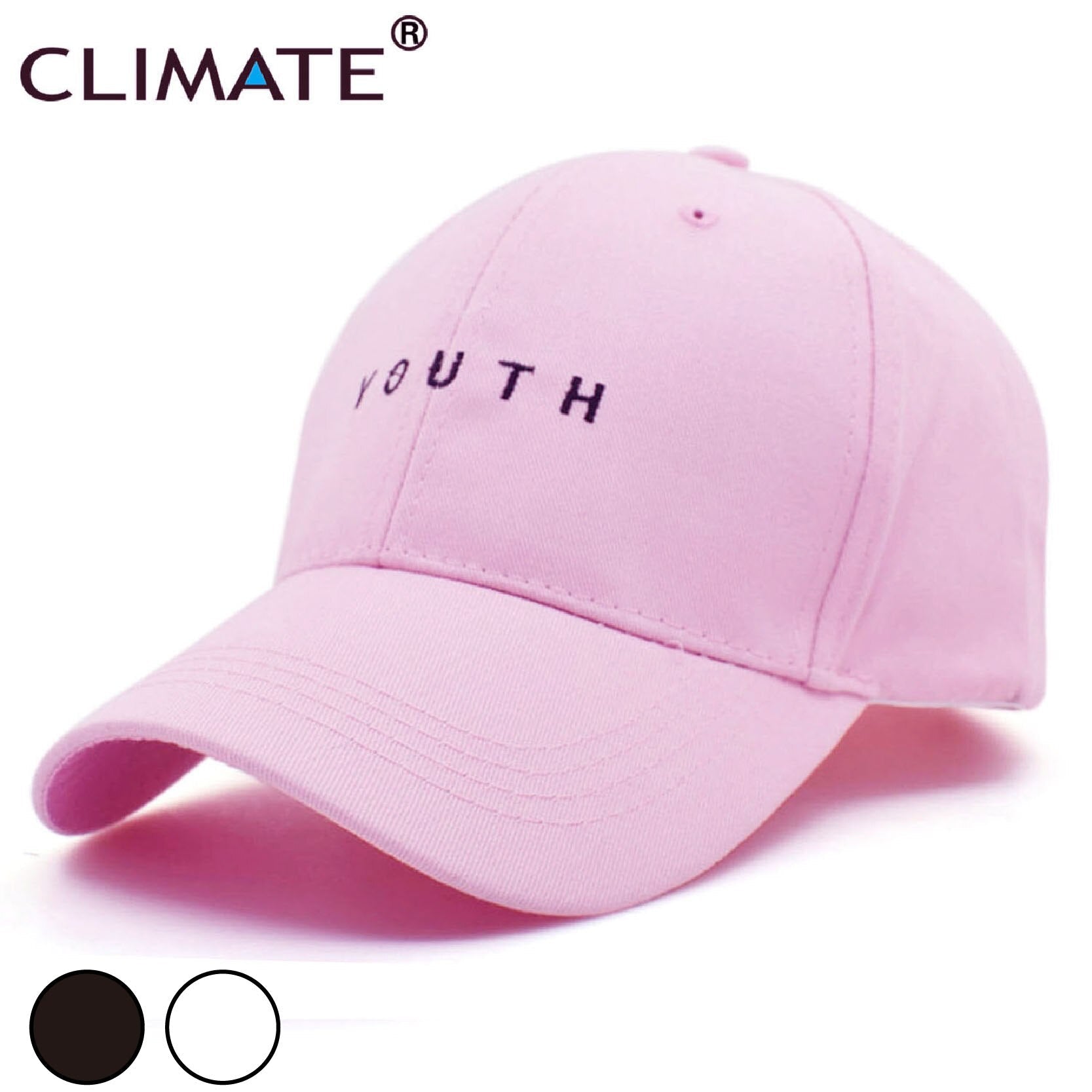 CLIMATE New Youth Letter Baseball Caps Youth Logo Boys Girls Black Cap Hot Cap Men Dad Hat Woman Snapback HipHop Youth Hat Caps