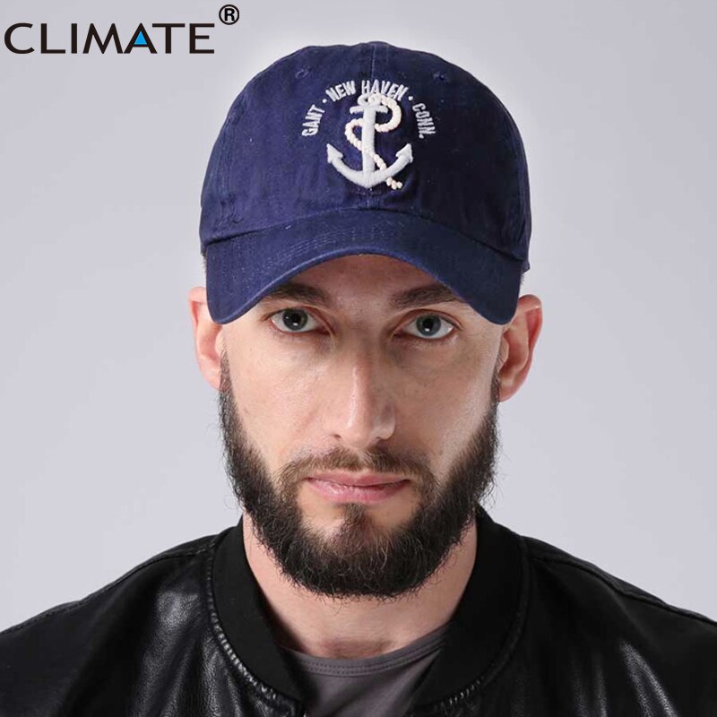 CLIMATE Men Women Hooks Baseball Caps Men Sea Force Cap 3D Great Sailing Ships Era Voyage Boat Anchor Cotton Adjustbale Hat