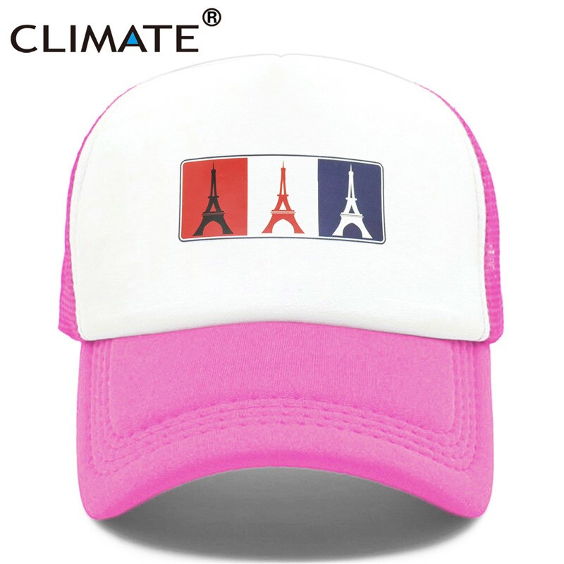 CLIMATE France Eiffel Paris Trucker Cap Eiffel Tower French National Day Caps Hat Men Trucker Hip Hop Mesh Cap Hat for Men Women