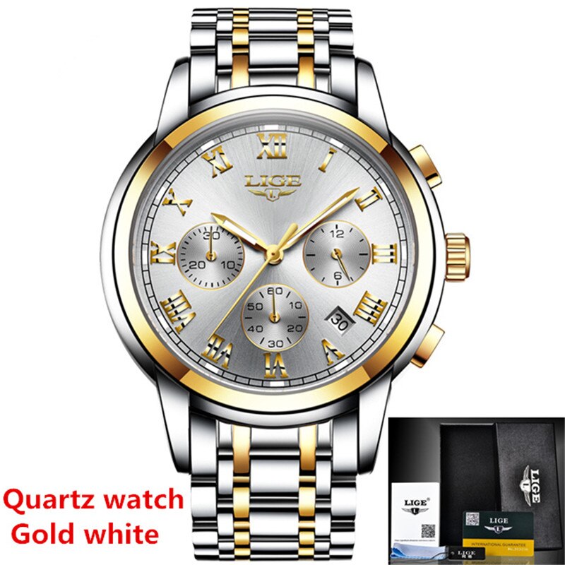 Relogio Masculino LIGE Mens Watches Top Brand Luxury Automatic Mechanical Watch Men Full Steel Business Waterproof Sport Watches