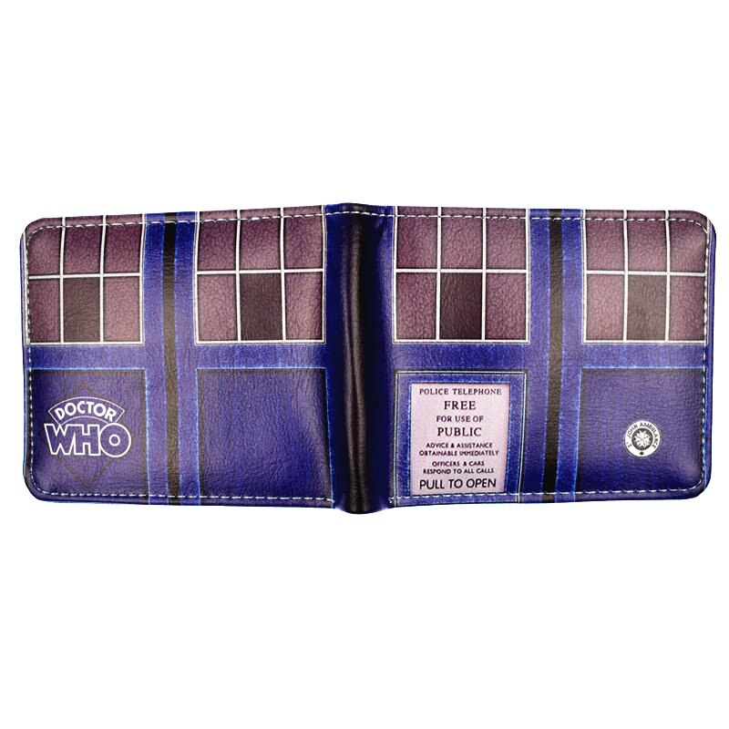 New Arrival Doctor Who Wallet  Blue Police Box PU Leather Bi-Fold Wallet With Coin Pocket