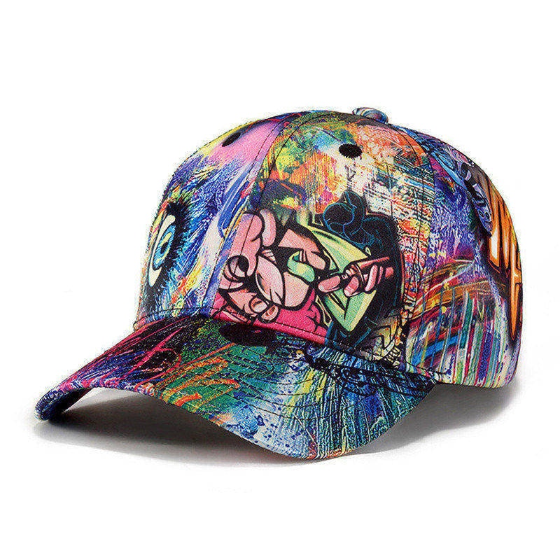 CLIMATE Hip Hop Baseball Cap Men Women Street Dancer Cap Skateboard Graffiti Doodle Hat Busker Fans Caps Hat for Men Women Youth