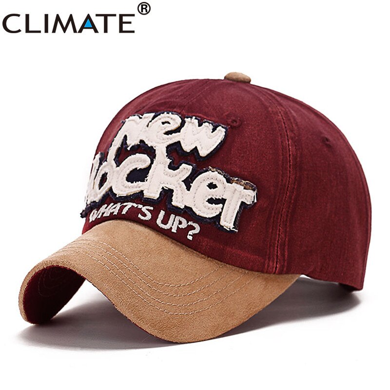 CLIMATE Men Rocker Baseball Caps Hat Men Women New Suede Cap Adjustable Contrast Faux Leather Wine Young Men Women Hat Cap Men