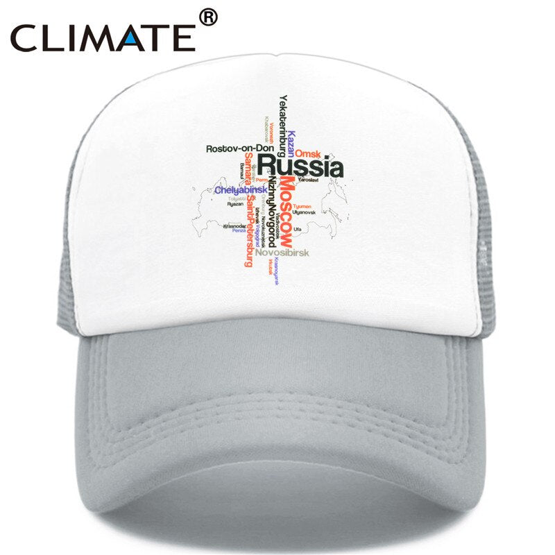 CLIMATE Russia Russian Cap Moscow Trucker Cap Hat Russian Hip Hop Cool Caps Mesh Baseball Cap Hat for Women Girl Youth Men