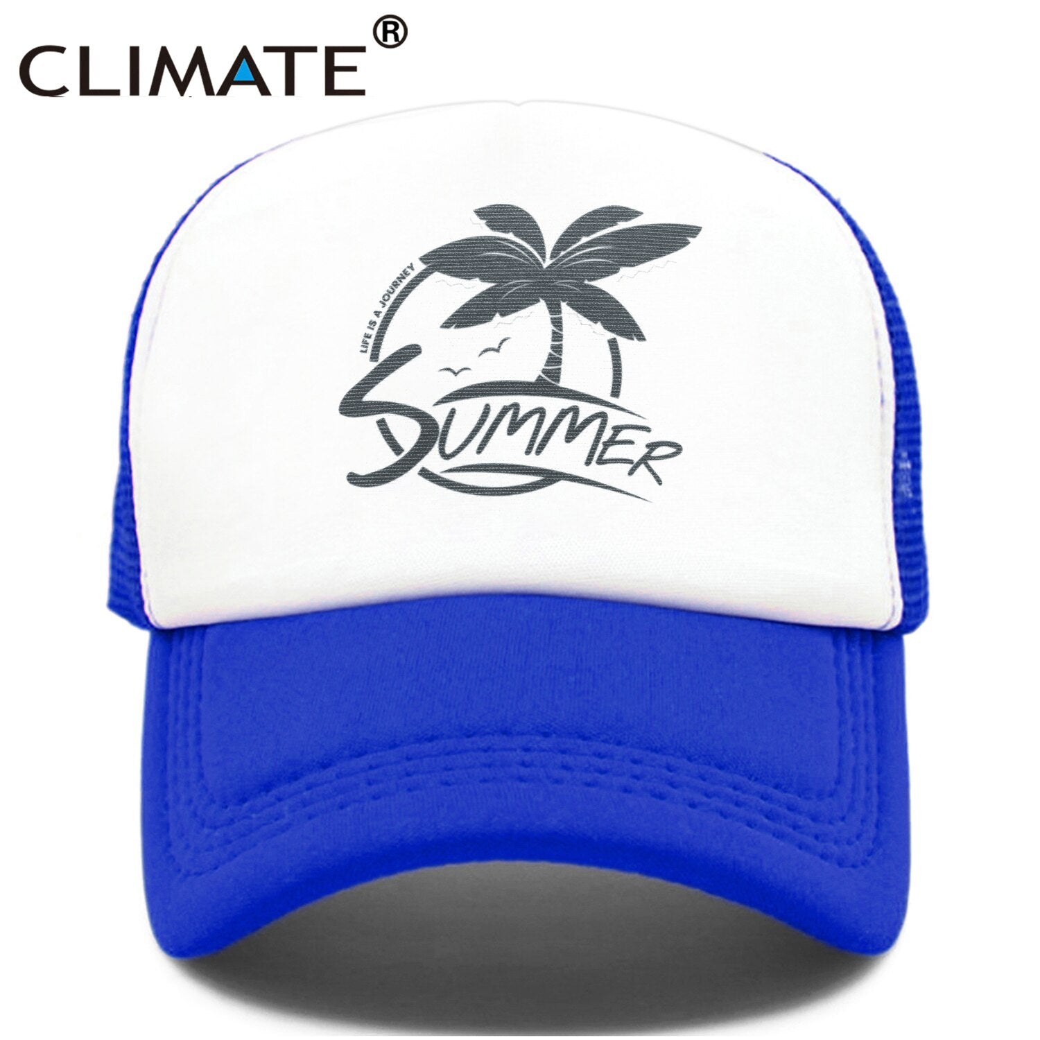 CLIMATE Summer Surfing Trucker Cap Hat Seaside Sandbeach Coconut Hip Hop Caps Vacation Mesh Baseball Cap Hat for Men Women Youth