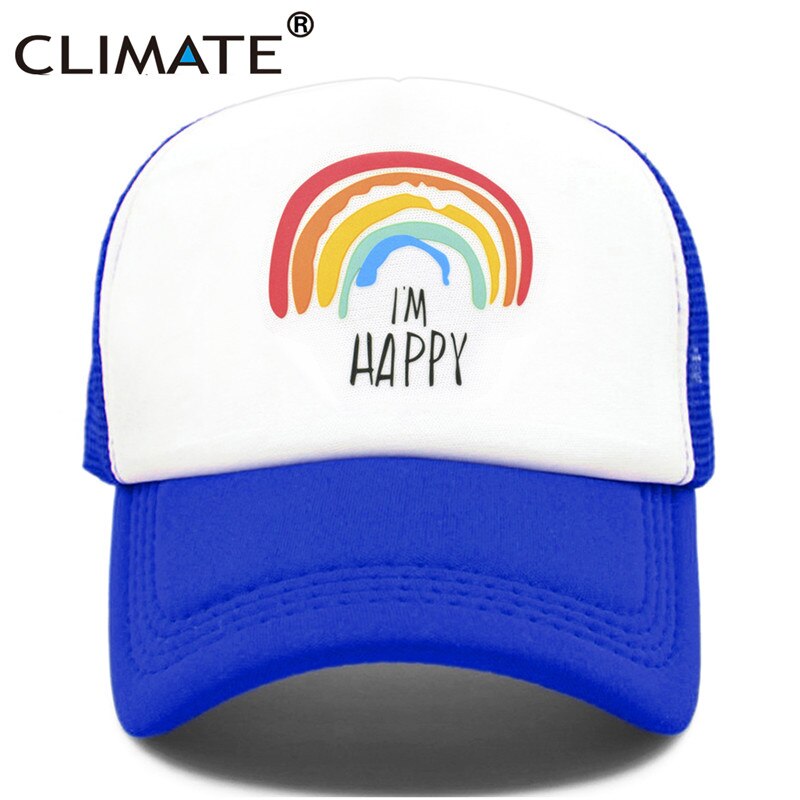 CLIMATE Family Matching Trucker Caps Dad Mom Caps Cool Happy Hat Cap Summer Colorful Mesh Baseball Caps Hat for Men Women Kid