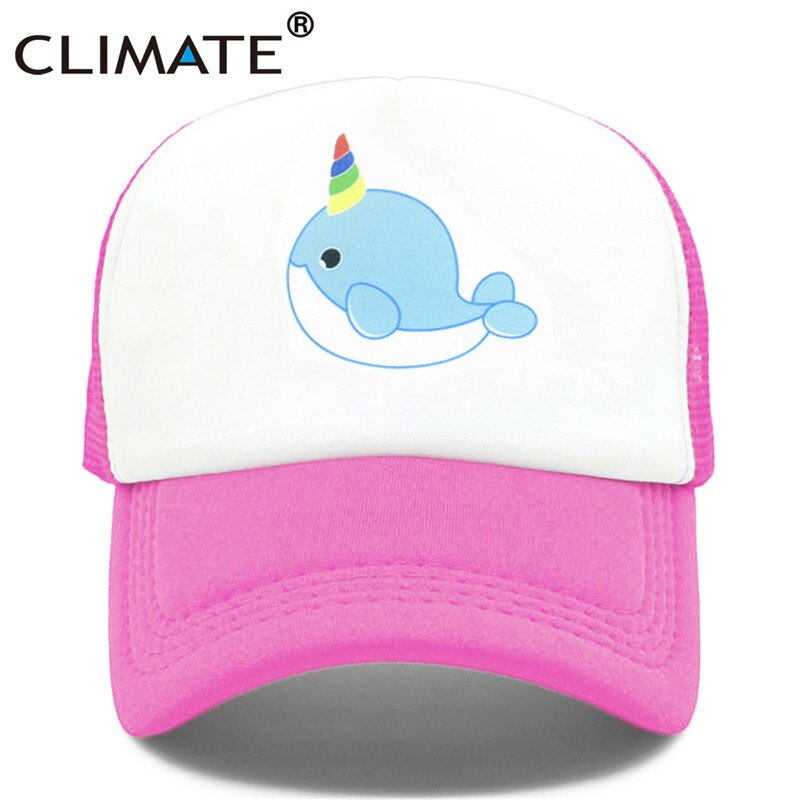 CLIMATE Unicorn Narwhal Trucker Cap Hat Narwhal Funny Cute Whale Caps Summer Cool Hip Hop Mesh Caps Hat for Men Women Youth Girl