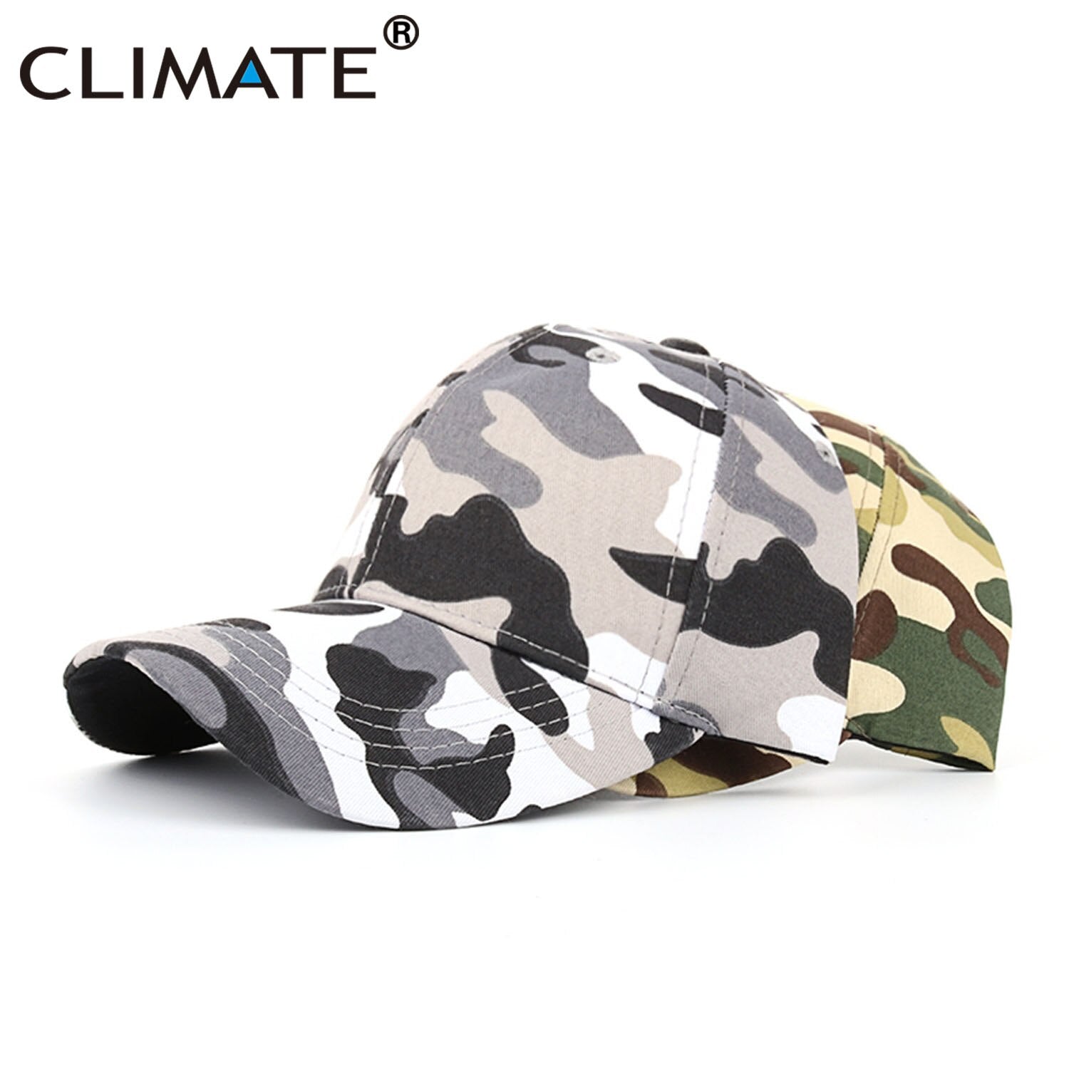 CLIMATE  Camouflage Baseball Cap Cool Army Military Camou Cap HipHop Youth Sport Hunting Caps Hat Hats for Adult Men