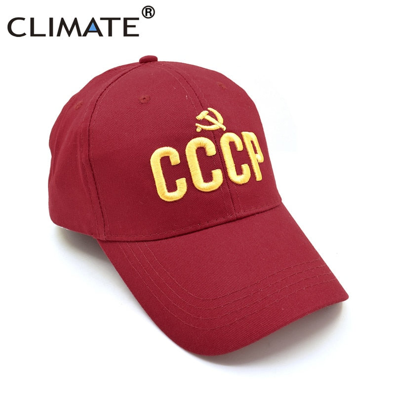 CLIMATE  CCCP Baseball Caps Men Dad Cap Russia Cool Caps Russian Sport Hat Adjustable Cool Baseball Caps for Adult Women Men