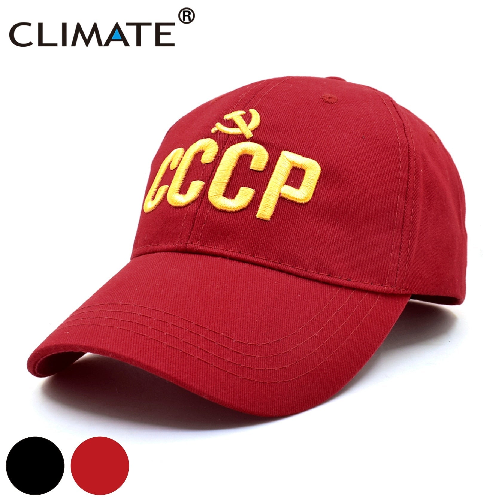 CLIMATE  CCCP Baseball Caps Men Dad Cap Russia Cool Caps Russian Sport Hat Adjustable Cool Baseball Caps for Adult Women Men