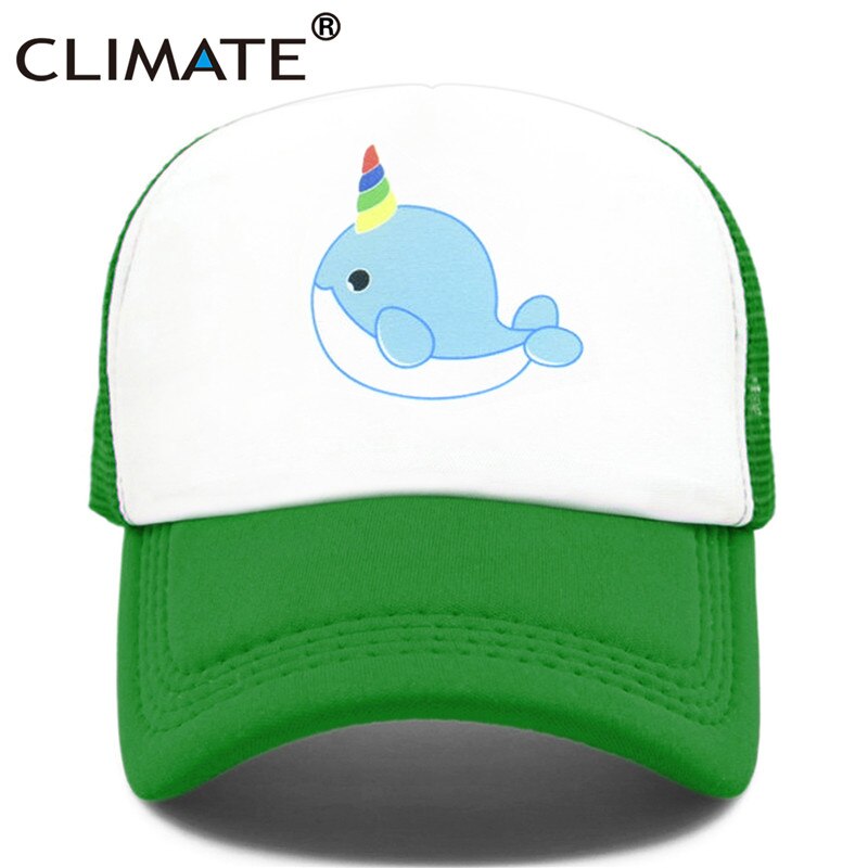 CLIMATE Unicorn Narwhal Trucker Cap Hat Narwhal Funny Cute Whale Caps Summer Cool Hip Hop Mesh Caps Hat for Men Women Youth Girl