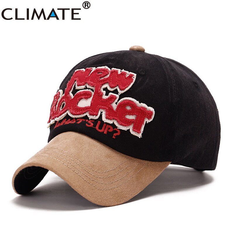 CLIMATE Men Rocker Baseball Caps Hat Men Women New Suede Cap Adjustable Contrast Faux Leather Wine Young Men Women Hat Cap Men