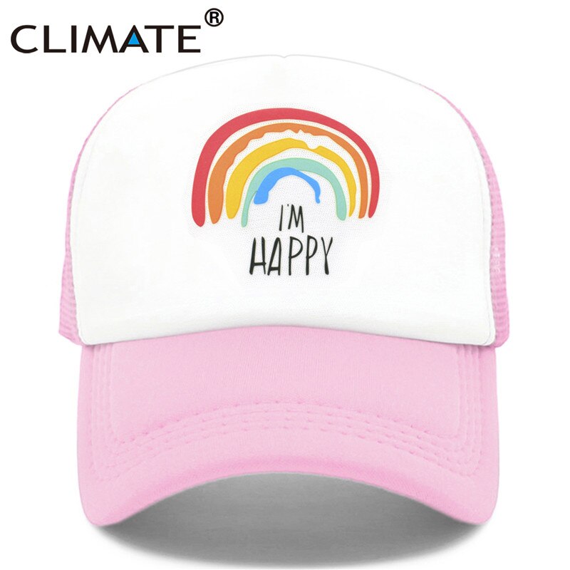 CLIMATE Family Matching Trucker Caps Dad Mom Caps Cool Happy Hat Cap Summer Colorful Mesh Baseball Caps Hat for Men Women Kid