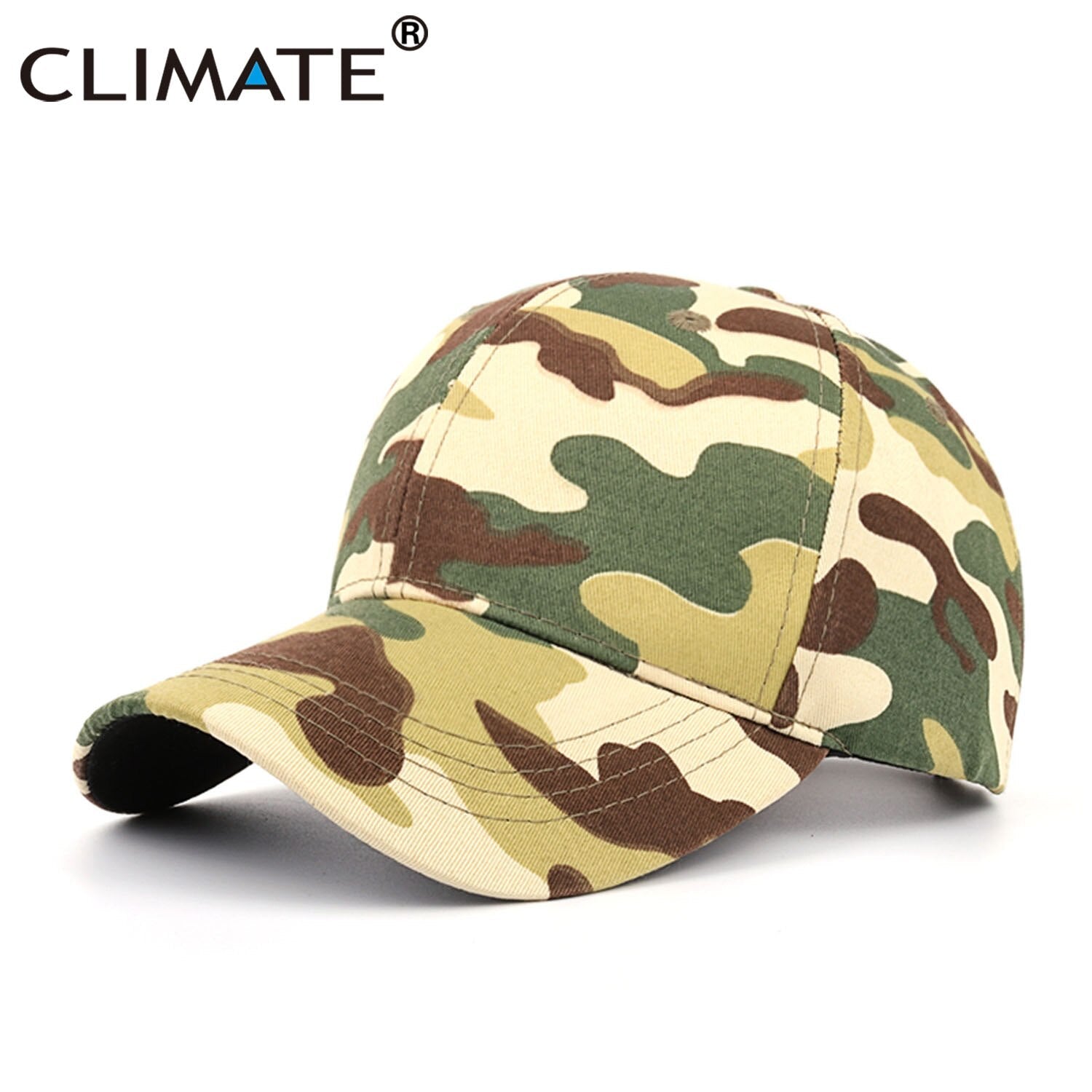 CLIMATE  Camouflage Baseball Cap Cool Army Military Camou Cap HipHop Youth Sport Hunting Caps Hat Hats for Adult Men