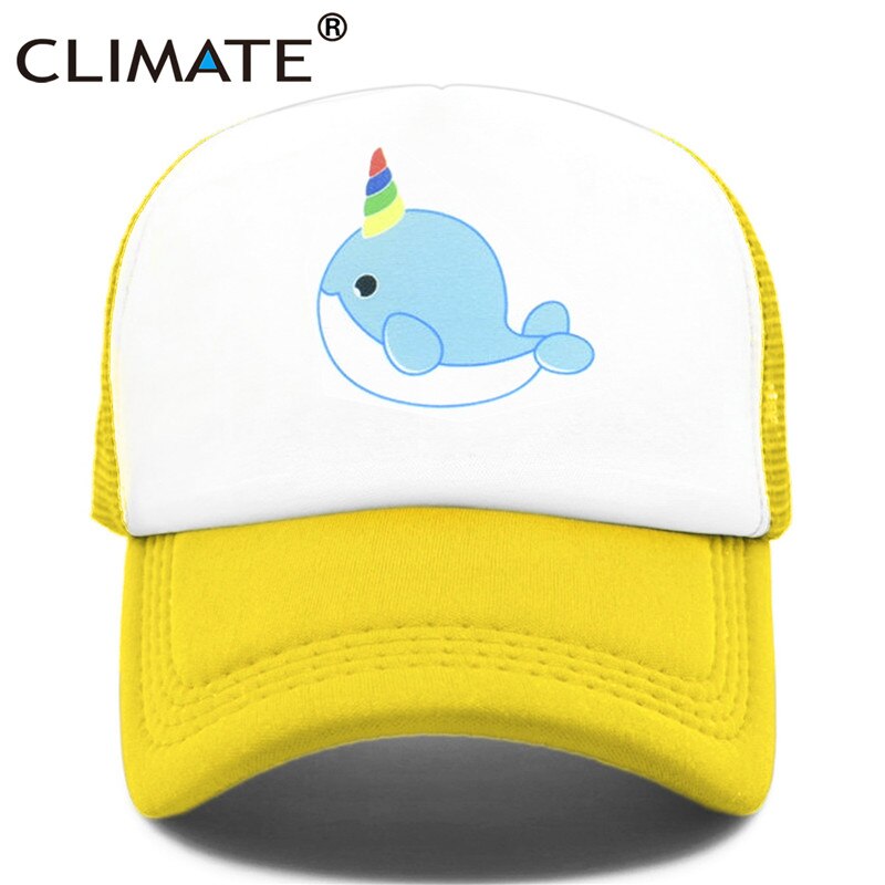 CLIMATE Unicorn Narwhal Trucker Cap Hat Narwhal Funny Cute Whale Caps Summer Cool Hip Hop Mesh Caps Hat for Men Women Youth Girl