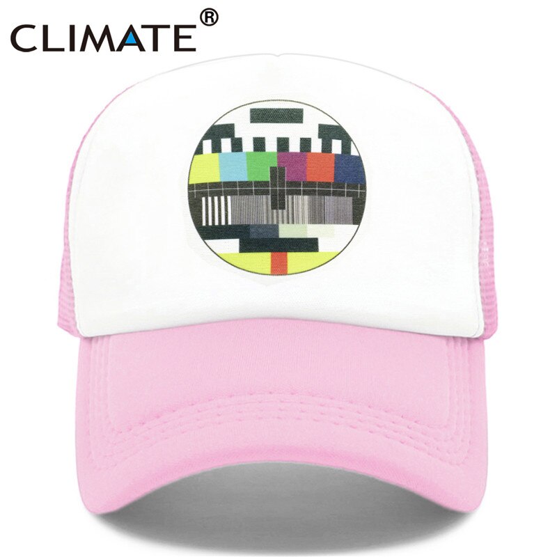 CLIMATE Funny Trucker Cap Hat Men TV No Signal Signalisation Caps Summer Cool Trucker Caps Funny Mesh Net Cool Caps Hat