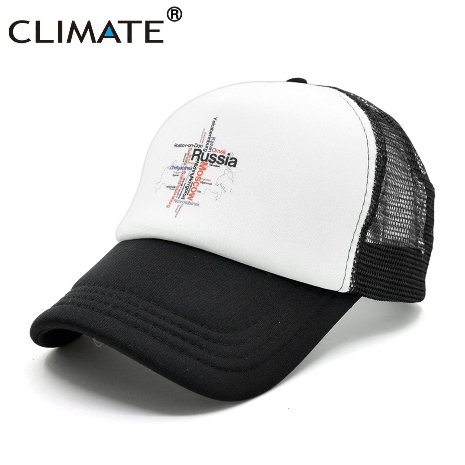 CLIMATE Russia Russian Cap Moscow Trucker Cap Hat Russian Hip Hop Cool Caps Mesh Baseball Cap Hat for Women Girl Youth Men