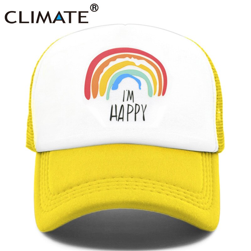 CLIMATE Family Matching Trucker Caps Dad Mom Caps Cool Happy Hat Cap Summer Colorful Mesh Baseball Caps Hat for Men Women Kid