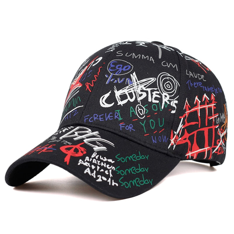 2019 new letter graffiti printing baseball cap men and women cotton casual sun hat hip hop fashion outdoor sun caps dad hats